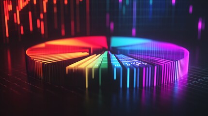 Poster - Vibrant Geometric Shapes with Colorful Data Visualization