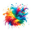 © Naila Zeynalova - Bright colorful rainbow colors isolated liquid watercolor splash splatter stain brush strokes drops on white background. Modern dynamic vibrant aquarelle spot.  Element. Vector watercolor illustration