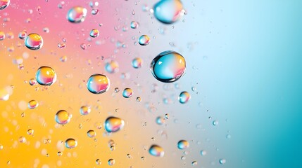 Poster - vibrant neon droplets splashing against geometric background - stunning studio shot of colorful wate