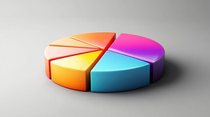 Poster - Colorful pie chart on a clean background, representing data distribution and analysis in a modern design.