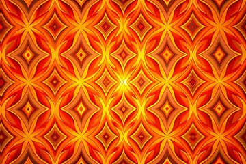 Aufkleber - abstract 60s 70s psychedelic orange flame pattern - seamless geometric design for modern decor