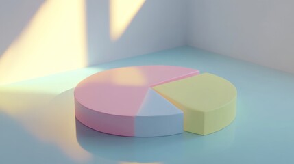 Fototapete - Colorful Pie Chart on Minimalist Background