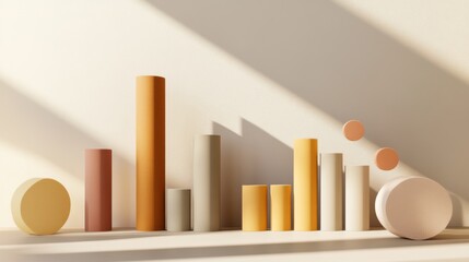 Aufkleber - Abstract Geometric Shapes in Soft Light