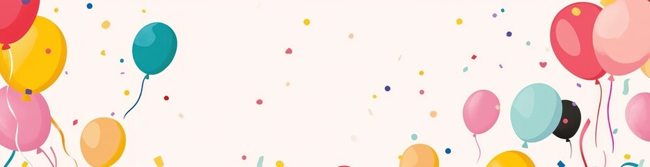 Canvas Print - A festive background with colorful balloons and confetti, perfect for celebration themes.