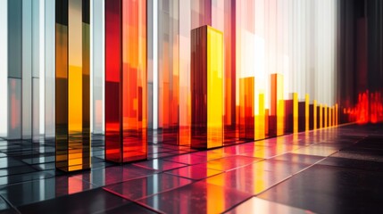 Poster - Abstract Glass Structures with Colorful Reflections