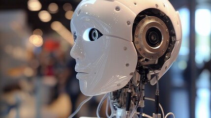 Human brain and robotic structure combined with AI technologytechnology
