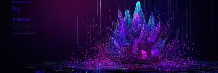 Sticker - A vibrant digital artwork featuring a crystal-like structure with glowing elements.