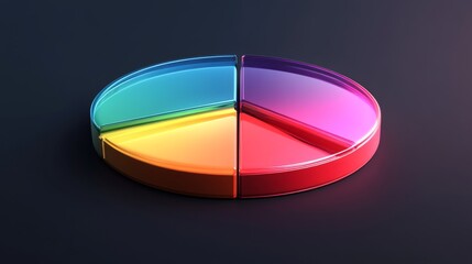 Poster - colorful transparent pie chart design for data visualization
