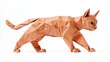 Animal concept origami isolated on white background of a Canadian Lynx cat - Lynx canadensis - with copy space side, simple starter craft for kids
