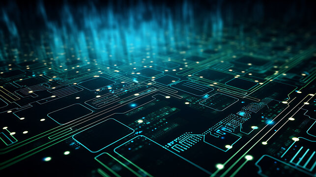 Digital background for tech, AI, data, audio, graphics