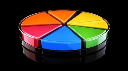 Poster - Colorful Segmented Pie Chart Display on Black Background