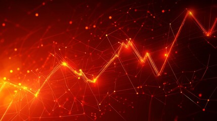Poster - abstract red light network background for visuals
