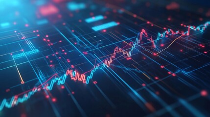 Leinwandbilder - Futuristic Financial Data Visualization Concept