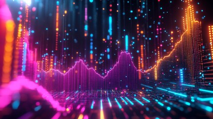Poster - colorful data visualization with neon effects