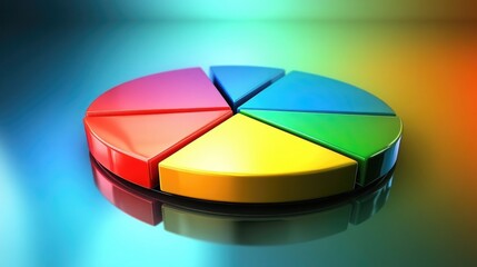 Poster - Colorful Pie Chart with Reflection on Surface