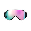 ©  Green Creator - Ski goggles with colorful reflective lenses on a white isolated background.