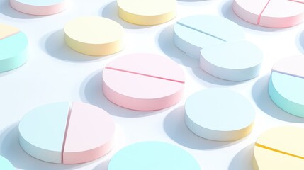 Poster - Colorful Circular Shapes on a Light Background