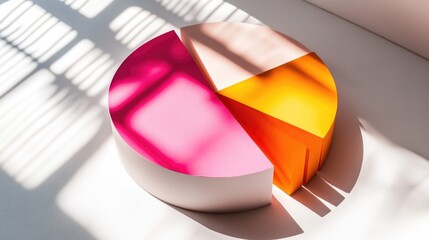 Poster - Colorful Pie Chart with Shadows and Light Play