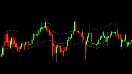 Poster - Colorful Stock Market Candlestick Chart Visualization