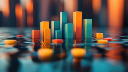 Poster - Abstract Data Visualization with Colorful Bars