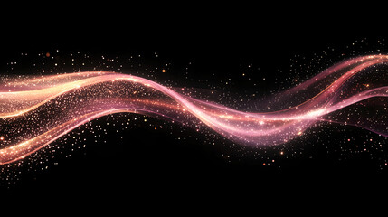 a simple glowing nebula pinkish wave-like structure with particles against a dark background
