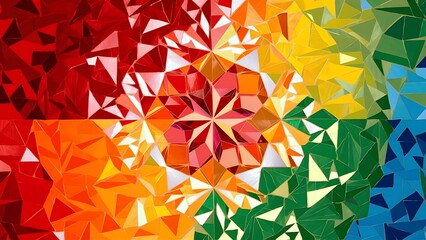 Bright colorful geometric background with mosaic design