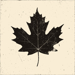 maple leaf photocopy effect with grunge texture, y2k aesthetic