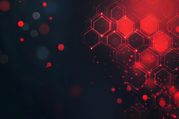 Wall Mural - abstract background from many hexagons. geometric background in red colors. projection of red hexagons on a dark background. sci-fi concept. cyberpunk style