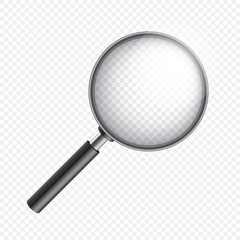 Wall Mural - Magnifying glass icon in flat style. Loupe vector illustration on isolated background. Searching sign business concept.