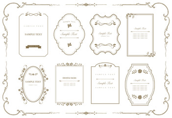 Fototapete - Vector frame. Ornate classic templates set in vintage style. Old pattern. Wedding and restaurant menu..eps