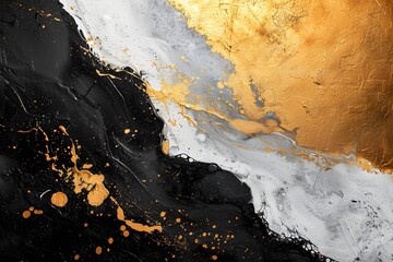 Wall Mural - A close up of a black and gold painting