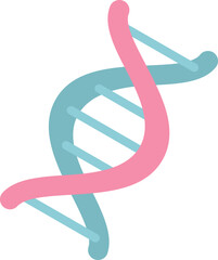 Poster - Pink and blue dna double helix rotating on white background