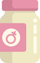 Canvas Print - Baby food jar with female symbol containing food with hormones for choosing baby gender