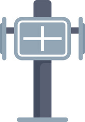 Poster - illustration of a modern x ray machine standing in a hospital room, representing medical imaging and