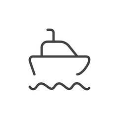 Boat icon Thin outline art symbol