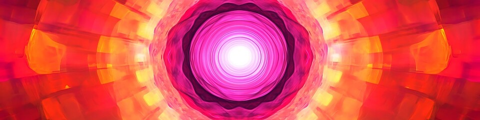Poster - A vibrant, abstract circular pattern with a large central area for text