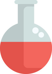 Wall Mural - Round bottom flask with a red chemical solution bubbling inside, perfect for representing chemistry experiments