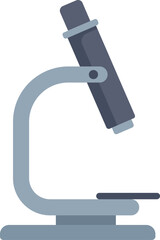 Poster - Simple but detailed flat style illustration of a microscope, representing scientific research and discovery