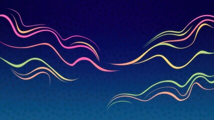 Poster - Colorful Abstract Wave Patterns on a Dark Background Creating a Dynamic Visual Experience