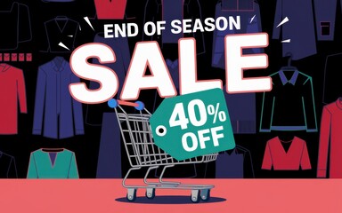 End of Season Sale with 40% Off and Shopping Cart