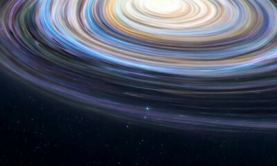 Wall Mural - tilt shot with cosmic rays: the camera starts by focusing on high-energy cosmic rays streaming throu