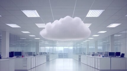 Aufkleber - Cloud-Shaped Ceiling Light in a Modern Office