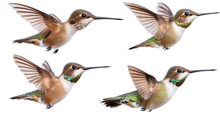 Poster - hummingbirds in vibrant flight displaying agility during daylight generative ai