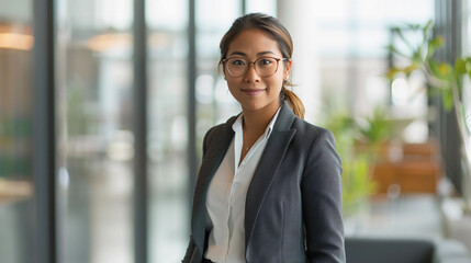 Attractive business woman in an office setting