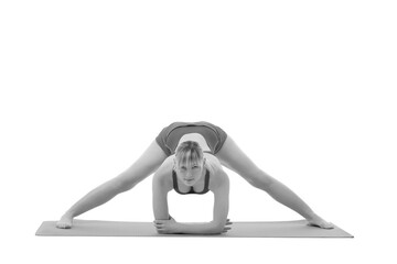 young flexible woman doing yoga