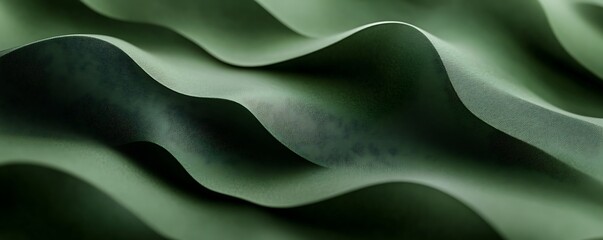 Wall Mural - matte green texture with grainy elements and a subtle wave pattern for design