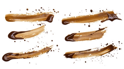 Poster - brown paint stains on a textured surface from artistic application generative ai
