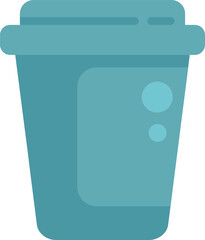 Canvas Print - Simple vector illustration of a blue disposable coffee cup, perfect for representing takeaway coffee or tea