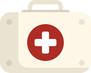 Canvas Print - Closed first aid kit assuring safety and containing medical supplies for treating injuries