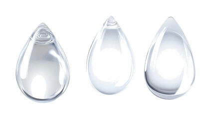 Poster - Clear Water Drops Captured in Serene Light on a Reflective Surface Generative AI